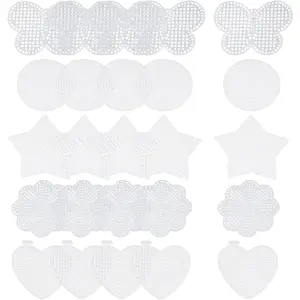 Mesh Plastic Canvas Kits 25 Pieces 5 Shapes Blank Mesh Canvas Plastic Sheets For Embroidery Craft Knitting Tools