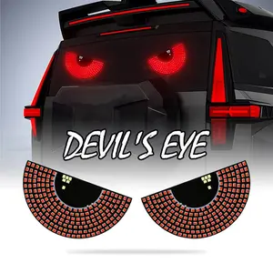 FCCEMC Devil‘s Eyes LED Light Vehicle Signal Lights Matrix Panel Light Warning Strobe Lights USB Plug-in Car Light Embellishments for Car Windshield Decorations