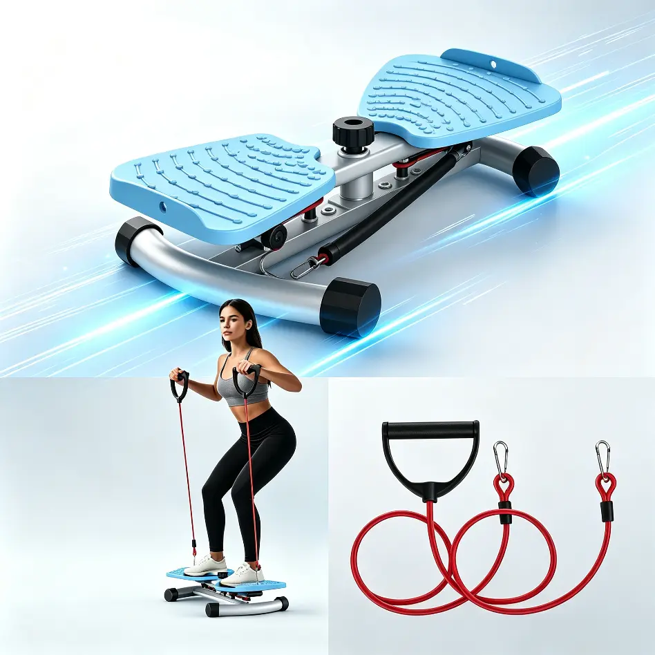 Upgraded Waist Twister Machine with 2 Resistance Bands, Double Pedal Ab Twist Board, 300 lb Capacity, Non-Slip Quiet Home Gym Equipment