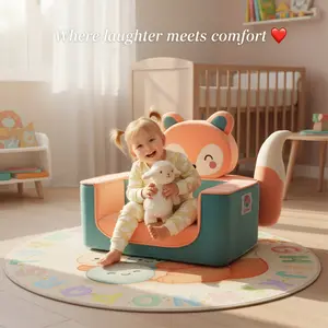 SnuggleFox Toddler Chair Soft Plush Comfy Kids Seat for 1-3 Years Cozy Reading & Play Chair Nursery & Playroom Furniture Compact & Safe Design