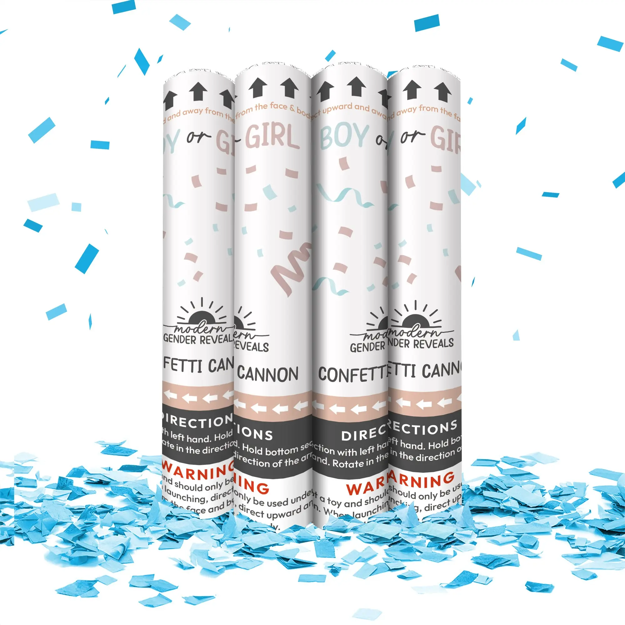 12" Confetti Cannon in Blue (Set of 4)