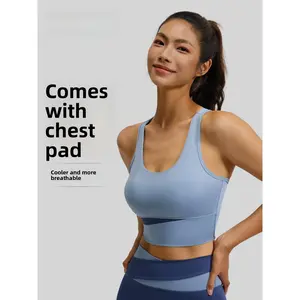Color Block Sports Bra High Impact Support Workout Gym Tops Push Up Yoga Bras
