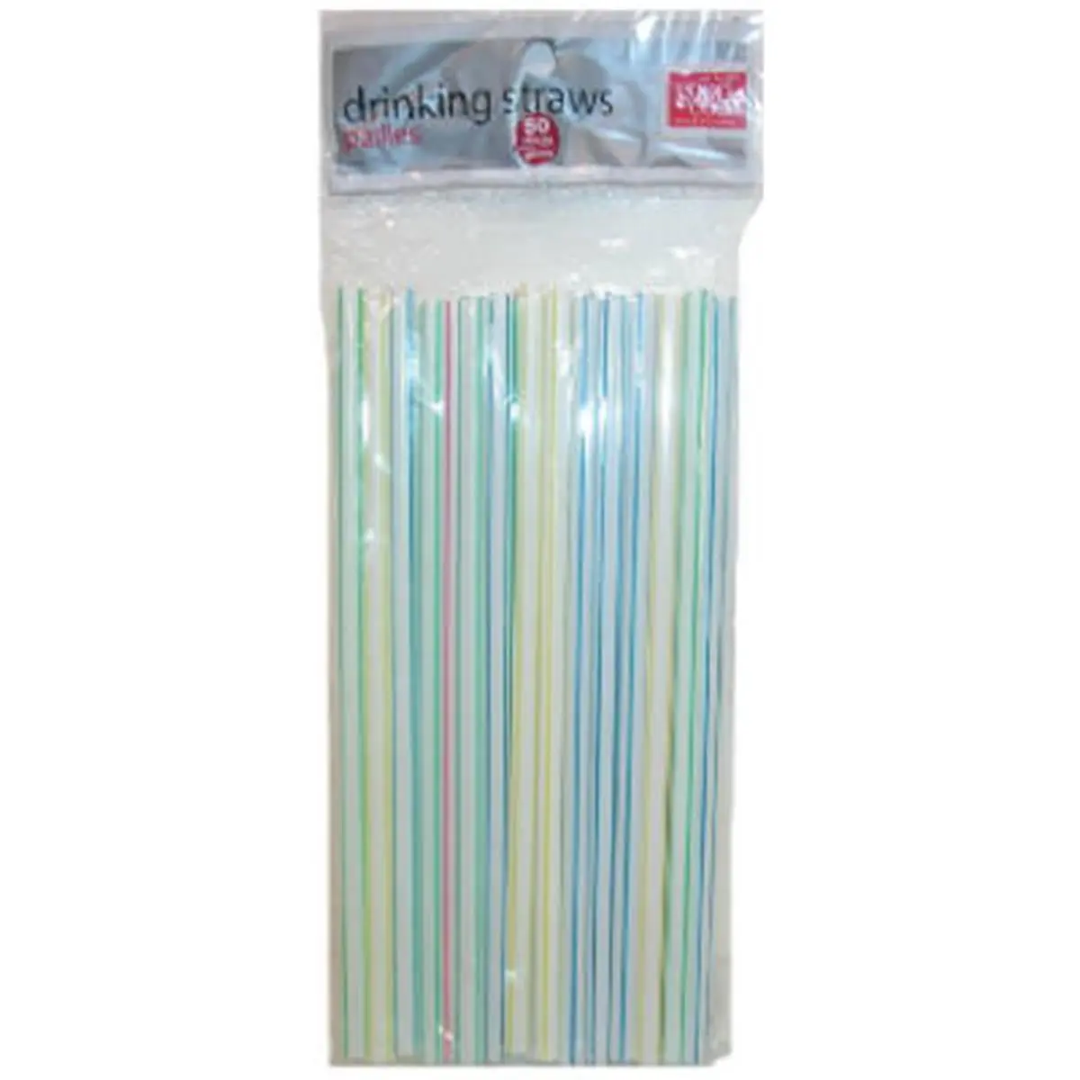 Bradshaw 24990 Disposable Plastic Jumbo Straws, 8 in. x 7 mm Wider Diameter, 50-Count White Colored Spiral Stripes, 6-Pack Kitchen Drinkware Accessories, Home Bar Supplies