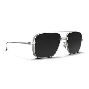 Blenders  Phoenix Silver Unisex Matte Silver Frame Polarized PureBlend Smoke Lenses 100% UV Protection Small-Medium Fit