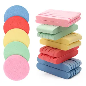 120Pcs/Set Facial Sponge Compressed,5 Color Face Cleansing Sponge,Estheticians Compressed Makeup Facial Sponge,Round Wash Face Sponges for Women,Christmas Gifts,Hand Tools Kits