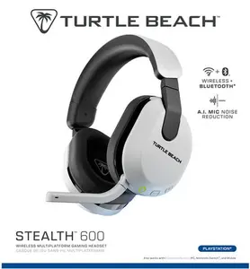 PlayStation 5 Accessory:  Wireless Headset - Turtle Beach Stealth 600 Amplified Headset - White  [GAMES ACCESSORIES] Playstation 5 , White, Over-Ear