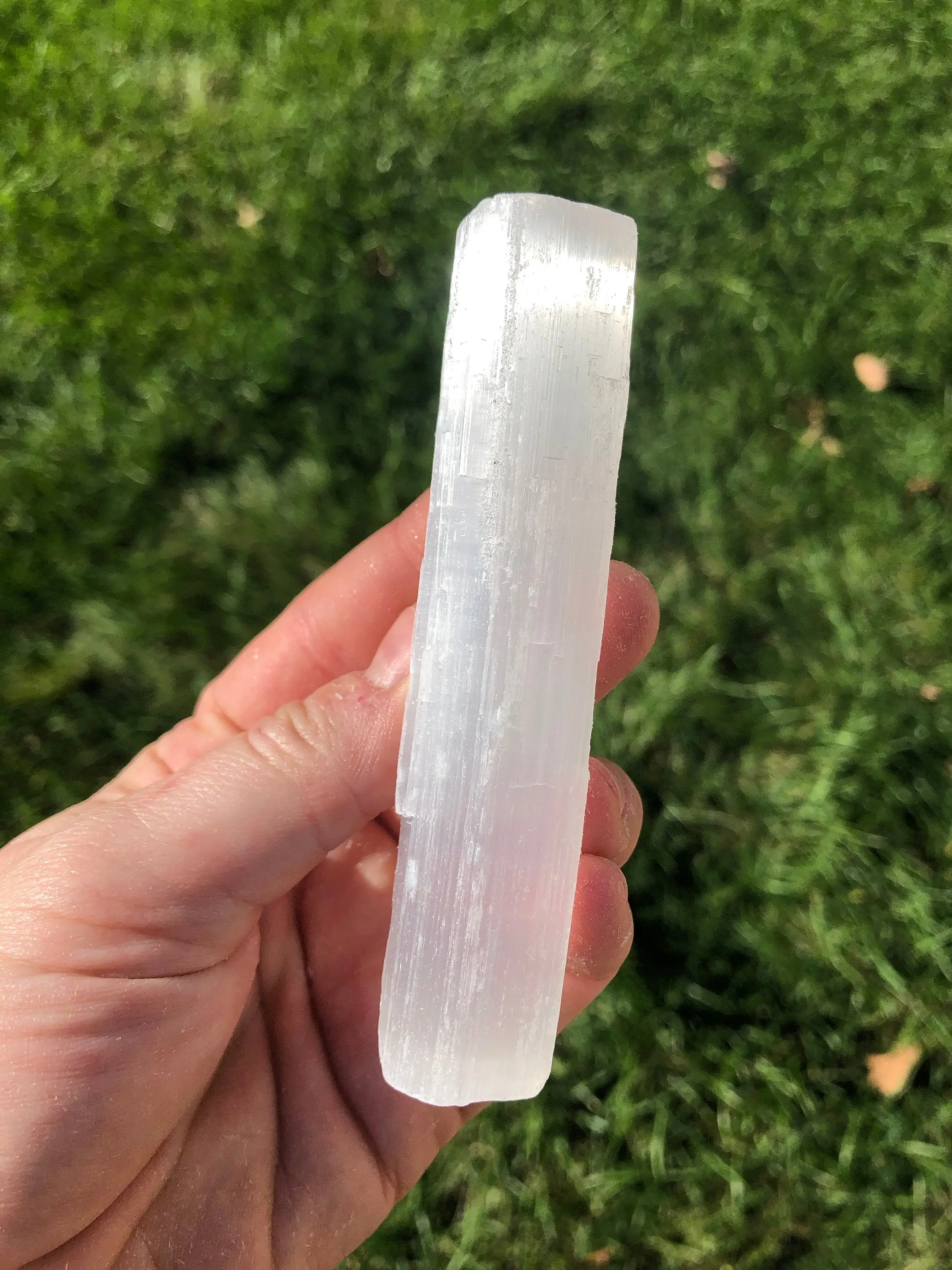 New Moon Beginnings Selenite Wand - 4" Crystal Wand with Clear and Translucent Finish