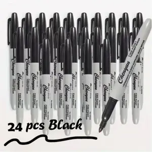 24-Piece Fine Tip Permanent Markers, Non-Toxic Fast-Drying Multicolor Set, Ideal for Classroom, Office, Home, Art, DIY Crafts, Creative Handwriting