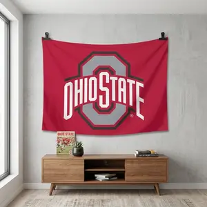 Ohio State Flag Osu Buckeye Flag, Official College Spirit Decor for Wall, Dorm & Game Room, Casual Knit Tapestry, College Flags & Banners Co