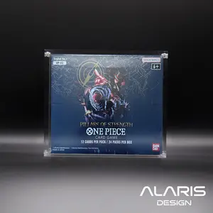 (OP01 White Bottom & OP03 ONLY!) One Piece Acrylic Case for Booster Box with UV Protection & Extra Large Magnets