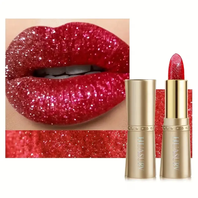 Shimmering Pearl Moisturizing Glitter Lipstick Balm - Long-lasting shiny lip color, non-sticky moisturizing formula, creamy smooth texture, hydrating, suitable for all skin types, makes lips dazzling, an exclusive gift for women