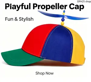 Unisex Adjustable Propeller Baseball Cap, Satin Lined All-Season Sun Protection Headwear, Outdoor Travel Daily Wear, Flexible Comfort Full Coverage Sun Shade Headgear