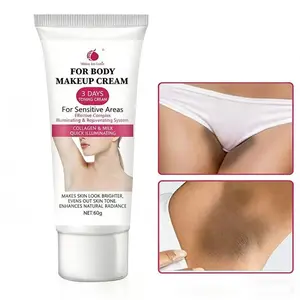 2pcs of brightening cream, containing Vitamin C, niacinamide, and Chamomile, for face and body makeup, suitable for brightening and moisturizing the skin on the face, neck, underarms. Cream suitable for all light beige, Sensitive skin tones