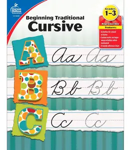 Carson Dellosa Grades 1-3 Beginning Traditional Cursive Handwriting Workbook, Writing Book With Dry Erase Number and Letter Tracing Activities, Classroom or Homeschool Curriculum Paperback – January 2, 2013