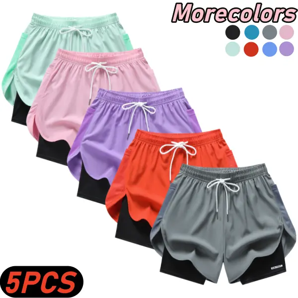 Light gray + red + purple + pink + light green