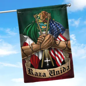 Mexico Flags, Raza Unida Flag - House Flag 30x40, Decorations For Home, Outside - Mexican Decor, Hispanic Heritage Month Decorations Flags, Double Sided, Heavy Duty Canvas Flag Indoor Outdoor