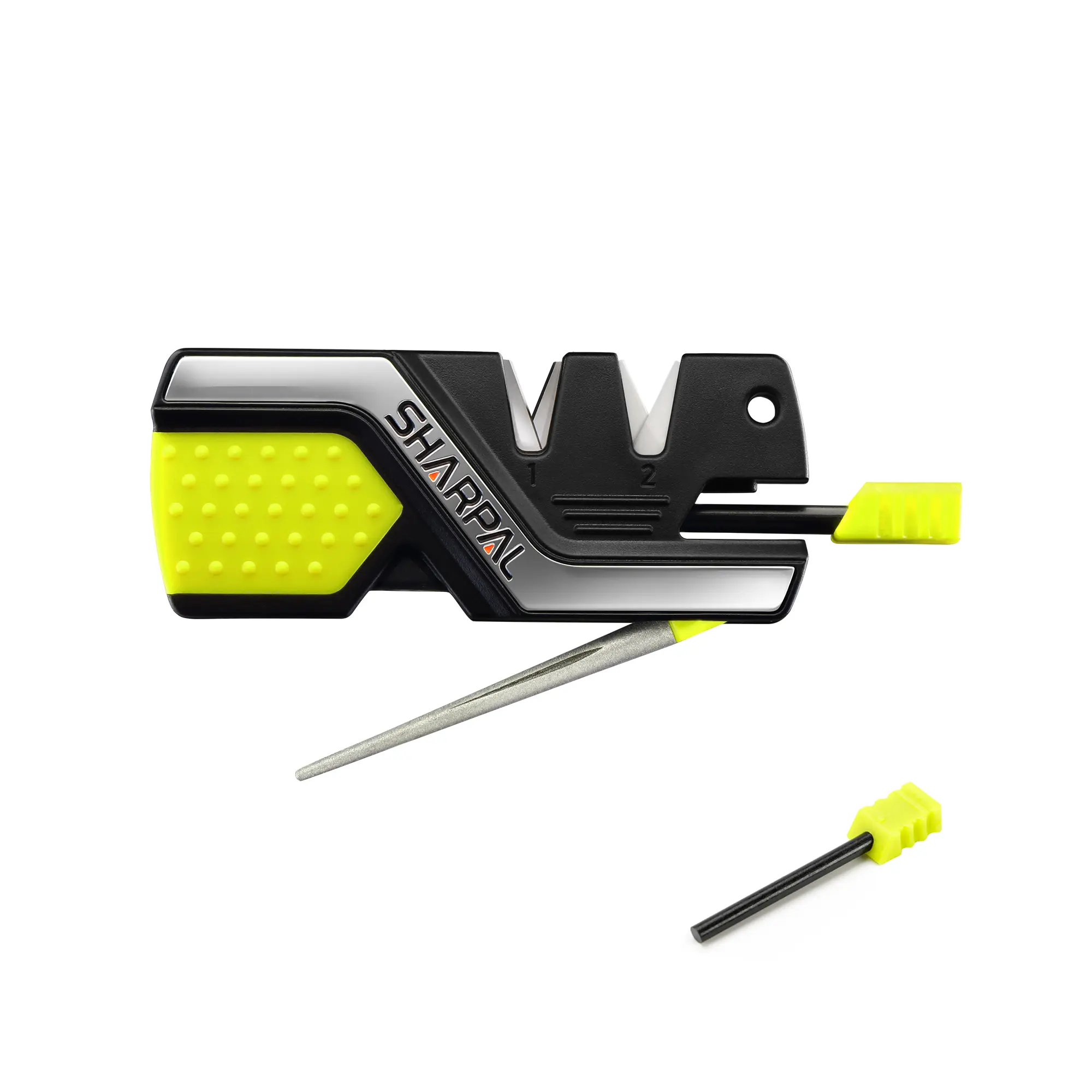 SHARPAL 6-In-1 Compact Pocket Knife Sharpener with Preset Angle, Emergency Whistle, Outdoor Survival Tool for Camping, Survival Supplies, Green, Outdoor Survival Tools