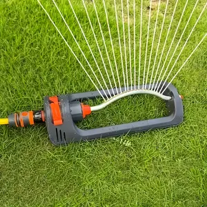 Automatic Oscillating Sprinkler with 19-Hole Rotating Nozzle, Adjustable Spray Head, Ergonomic Handle, Sturdy Durable Construction for Flower Beds, Lawns – Efficient Modern Garden Watering Equipment deep reservoir