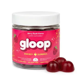 Gloop B12 Vitamin Gummies - (caffiene free) Energy Complex for Clean Focus & Natural Energy  - No Sugar Crash - Vegan, Gluten-Free, Gelatin-Free, Dairy-Free