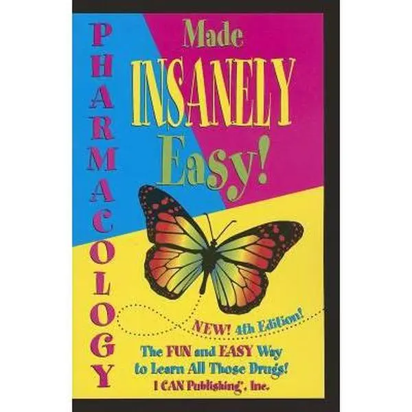Used Pharmacology Made Insanely Easy Paperback Book by Loretta Manning - English, Medical Pharmacology Guide for Faculty, Students, Drugs Reference