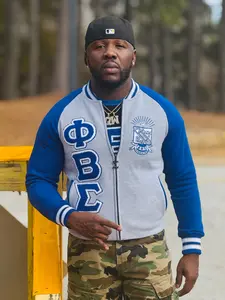 Phi Beta Sigma Heather Grey Varsity Fleece Jacket