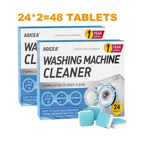 AGICEA 48PCS Washing Machine Cleaner Descaling Agent, Washing Machine Deep Cleaning Tablets - For HE Front Load Washing Machine and Top Load Washing Machine