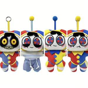 2026 Cute Clown Jester Anime Action Figures Plush Keychain – Colorful Circus Themed Stuffed Toy for Bag Decor & Birthday Gift