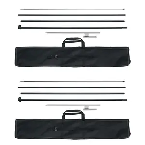 VEVOR Feather Flag Pole Kit, Summervibes,Summervibes, 2 Packs Swooper Flag Pole 16.3 ft, Sign Flag Poles for Business Advertising Flags Outdoor, with Ground Stakes and A Carrying Bag (Flag Not Included) Aluminum Banner