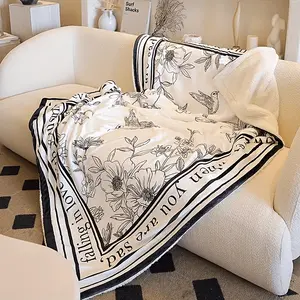 All-Season Flannel Blanket - Heat-Retaining, Modern, Tightly Woven, Travel-Ready, Comfortable, Stylish Bedding Throw for Daily Use