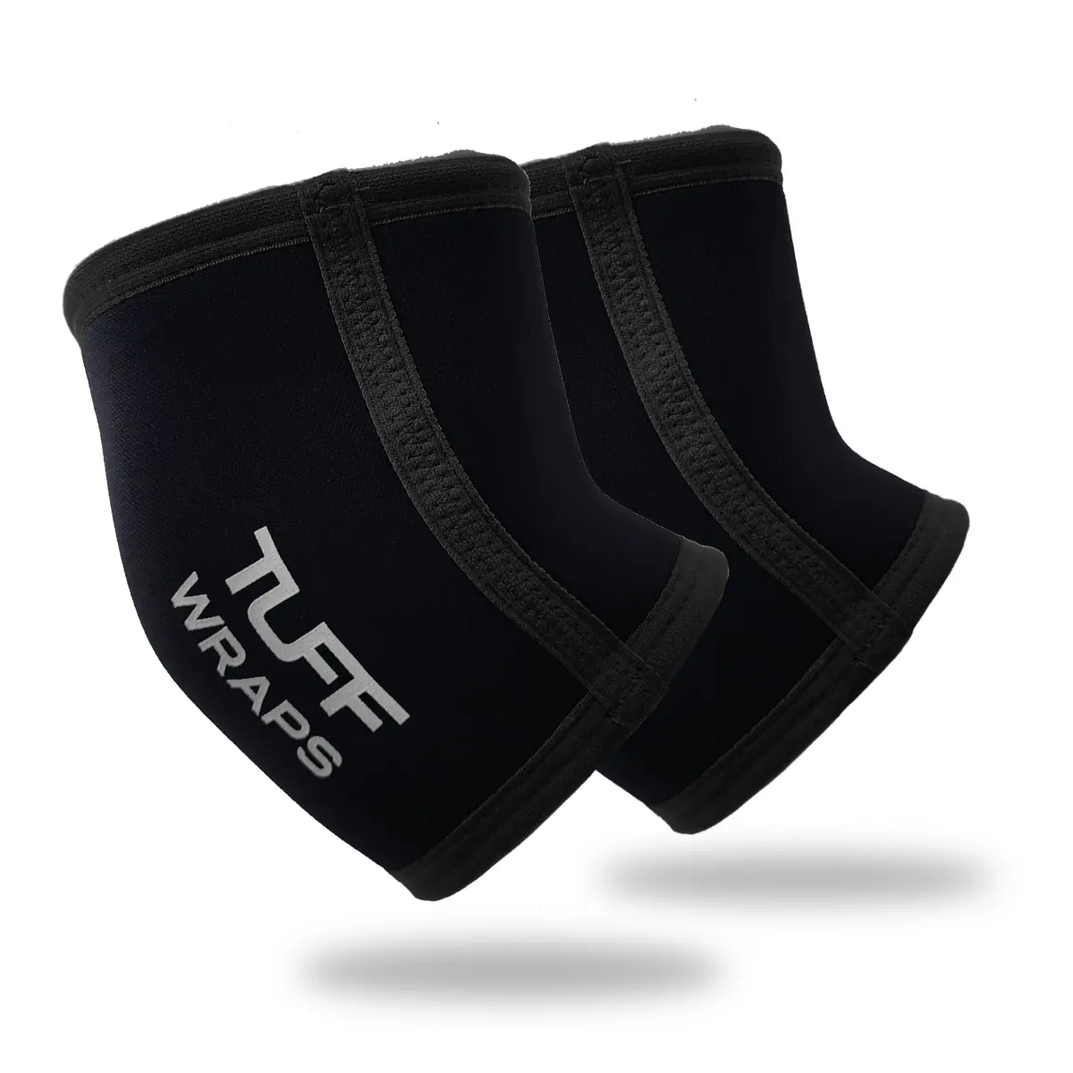TUFF 5mm All Black Sports Arm Sleeves - Elbow Support, Warmth, Protection for Active Use, Soft Protective Sleeves