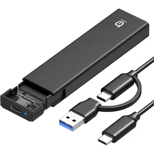 M.2 NVMe SSD Enclosure, Tool-Free Installation, USB 3.2 Gen 2 (10 Gbps) to NVME M-Key/(B+M) Key PCIe NVMe Adapter Support UASP and Trim, for SSDs 2230/2242 /2260/2280