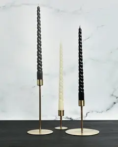 Twisted Taper Beeswax Candle - Ivory, Gray or Black