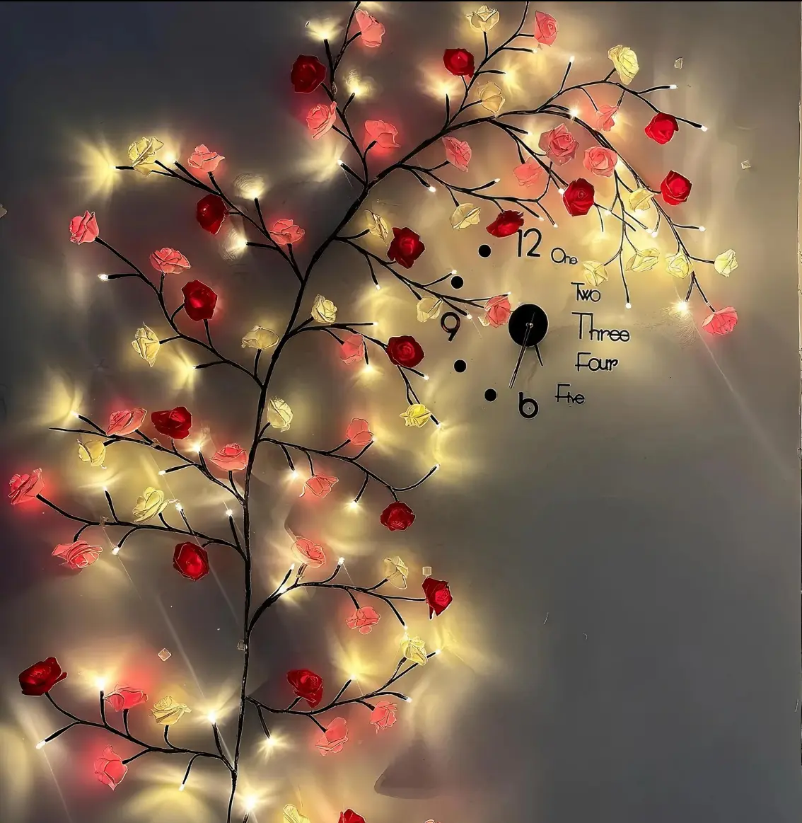 Summerwins 96 LED Vine Branch Fairy Lights, USB Powered, Remote Controlled, IP44 Waterproof, Decorative Lights for Bedroom Mood Lighting, Valentine's Day Room Decor Supplies