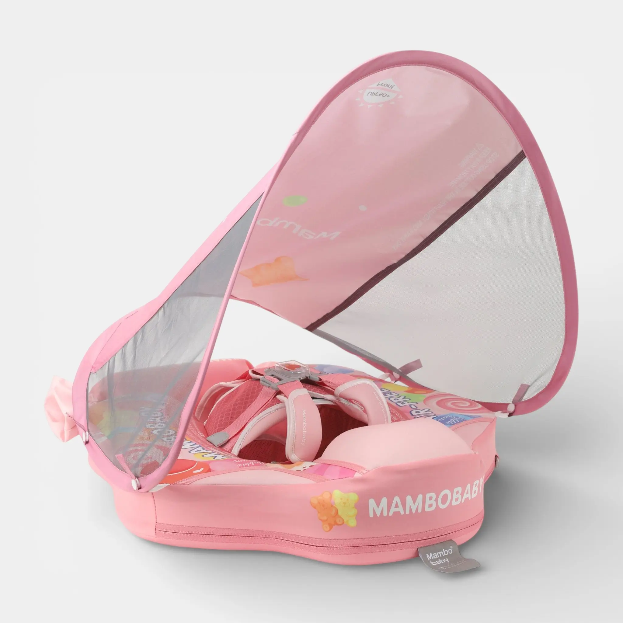 Heccei FoamCore Deluxe Safety Candy Baby Float for 3M-2Y I UPF50+ Removable Canopy