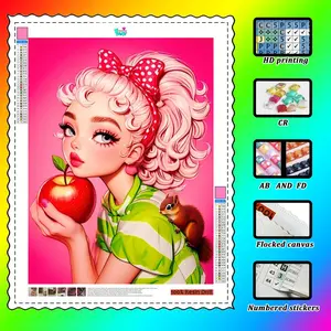 Cartoon Teenager Pattern DIY Diamond Arts Colorful Painting Making Kit, DIY 5D Diamond Arts Colorful Painting for Bedroom Home Wall Decor, Diamond Painting Kits