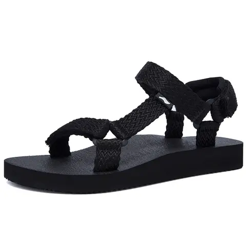 Lamincoa Women's Arch Support EVA Hiking Walking Sandals - Adjustable Hook & Loop Slide Sandal, Light Flat Sole Anti-Slip Support All-Season Basic Footwear