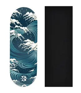 Heat Transfer Graphic Wooden Fingerboard Deck, "The Storm"
