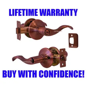 Constructor Prelude Privacy Lever Door Lock with Knob Handle Lockset- Antique Copper