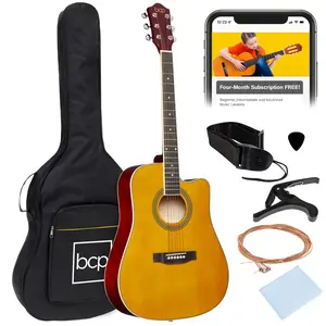 Best Choice Products 41in Full Size Beginner Acoustic Guitar Set with Case, Strap, Capo, Strings Best Choice Products 41in Full Size Beginner Acoustic Guitar Set with Case, Strap, Capo, Strings