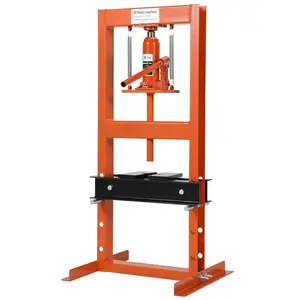 20 Ton Hydraulic H-Frame Shop Press - Adjustable Garage Floor Bearing Press with Stamping Plates for Bending, Straightening, Pressing Parts, Bearing & U-Joint Installation, Orange