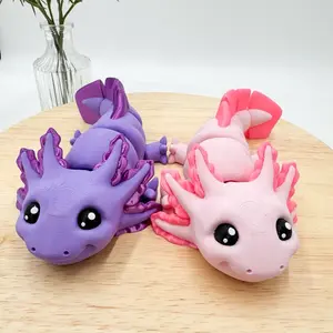 Axolotl Collectible Figurine 3D Printed in Bright Colors
