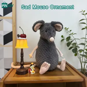 Sad Mouse Plush Toy, Huggable Stuffed Animal, Super Soft Stuffed Animal Doll, Cute Pillow, Perfect Gift for Holidays and Birthdays