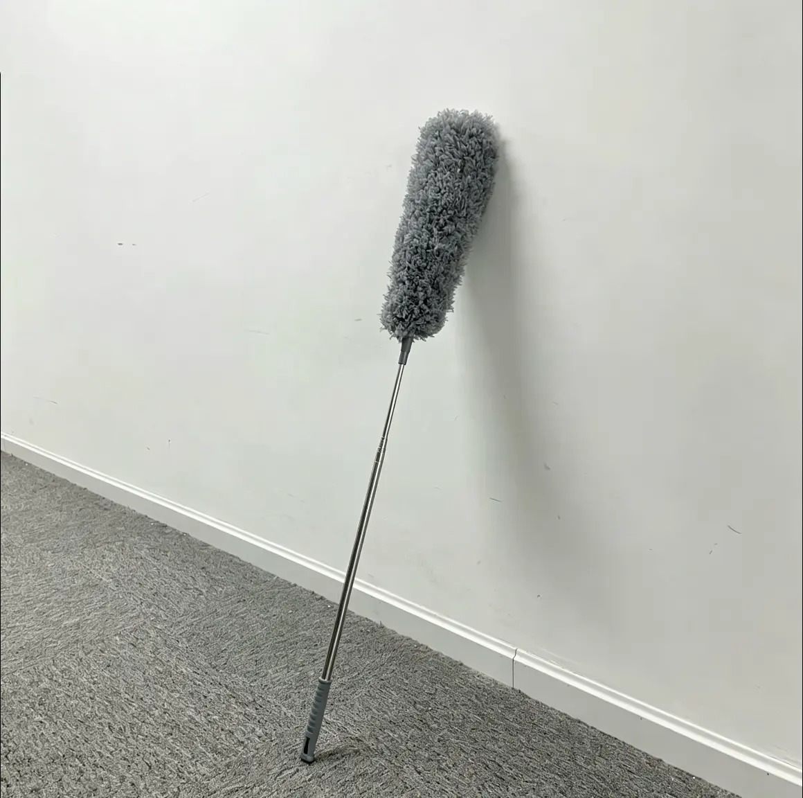 Microfiber Feather Duster Extendable Duster with 100 inches Extra Long Pole, Bendable Head & Long Handle Dusters for Cleaning Ceiling Fan, High Ceiling, Blinds, Furniture & Cars Gray