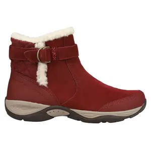 Easy Spirit Womens Elk Pull On Round Toe Casual Boots Ankle Low Heel 1-2" - Red