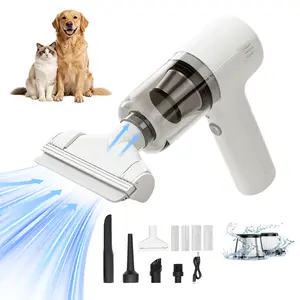 2-in-1 Cordless Pet Hair Vacuum & Brush, Portable Handheld Fur Remover for Couch, Carpet & Clothes Deshedding Tool