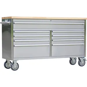 Garvee 61 in Tool Chest, Tool Box Mobile 9 Drawers Storage Rolling Cabinet with Wheels Lock Key Locking System Drawer Liners for Garage Warehouse Repair Shop