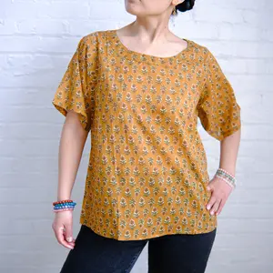 Unisex Cotton Shirt, Organic Cotton, Kurtis for Women, A-Line Short  Blouse for Women, Indian Tunic Summer Top, Bohemian Shirt, Light Shirts, Block Print