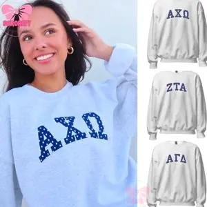 All Sorority Greek Life PRINTED Sweatshirt, 26 Team NPC Shirt, Polka Dot Crewneck, Vintage Greek Letters Pullover for Women