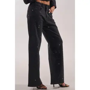 DEMI EMBELLISHED RELAXED DENIM IN BLACK