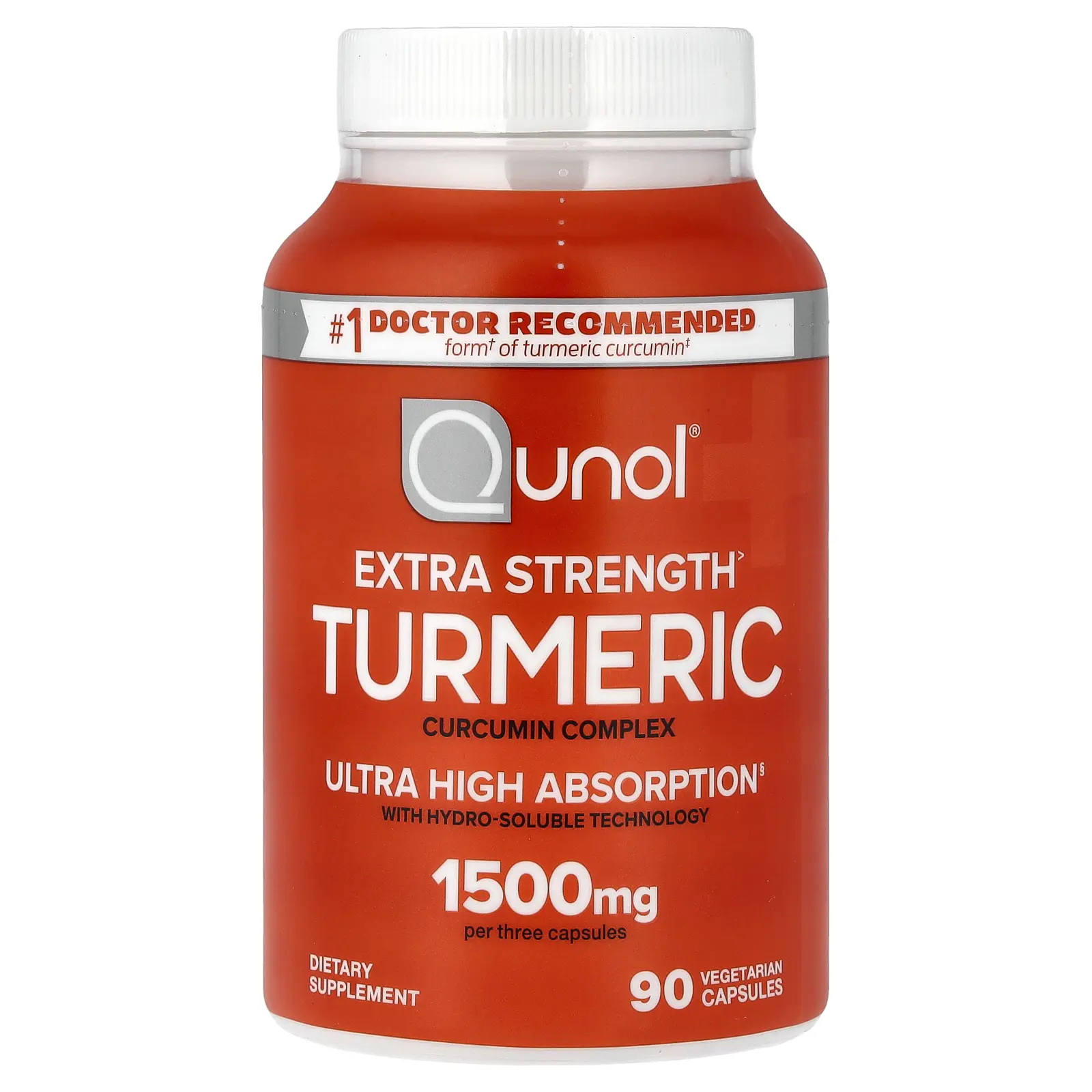 Qunol Turmeric, Curcumin Complex, 90 Vegetarian Capsules (500 mg per Capsule)